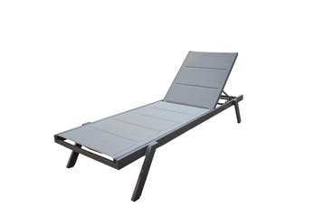Aluminium Ligbed Banka Antraciet - Verstelbaar én Stapelbaar, Tuin en Terras, Ligbedden, Ophalen of Verzenden, Nieuw
