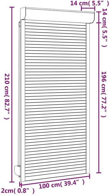 Rolluik - Antraciet - 100x210 - cm - rolluik voor raam of, Huis en Inrichting, Verzenden, Nieuw