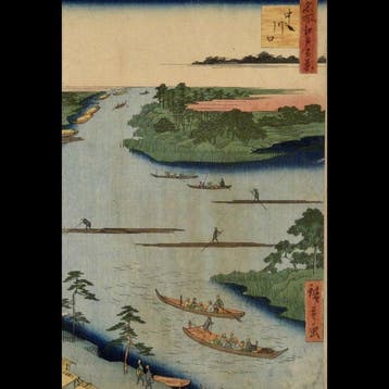 Utagawa Hiroshige /  (1797–1858) Monding van de, Antiek en Kunst