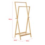 [en.casa] Bamboe kledingrek Keitele met kapstok 60x42x150 cm, Verzenden, Nieuw