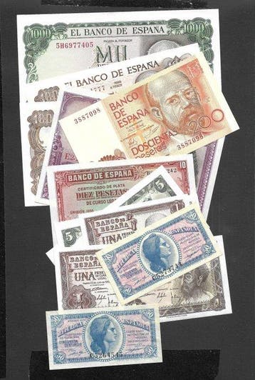 Spanje. - 13 Banknotes - various dates (Zonder minimumprijs), Postzegels en Munten, Bankbiljetten | Europa | Niet-Eurobiljetten