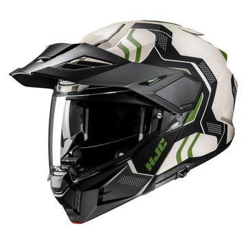 HJC i80 Velly Zwart Wit Groen Adventure Motorhelm, Nieuw met kaartje, HJC, Heren, Offroadhelm