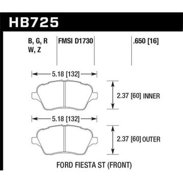Hawk 2014 Ford Fiesta ST Performance Ceramic Front Brake, Ophalen of Verzenden, Nieuw