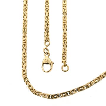 Gouden vierkante koningsschakel ketting, Sieraden, Tassen en Uiterlijk, Ophalen of Verzenden, Gebruikt, Goud, Goud