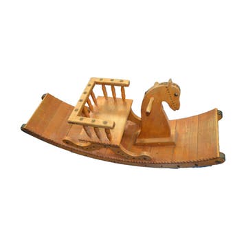 Groot antiek houten hobbelpaard - 110 cm lang, Ophalen of Verzenden, Nieuw