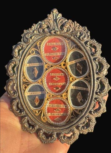 Reliekhouder - Brons - 1850-1900 - Meerdere reliekschrijnen