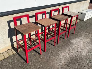 Terrasbarkruk | Hutten | 36 stuks | Hardhout, Verzenden, Gebruikt, Meubilair