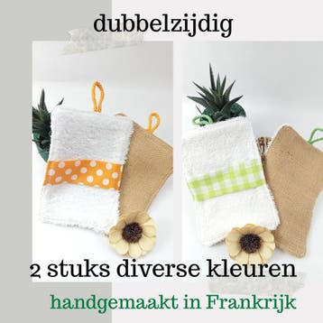 2 stuks Handgemaakte dubbelzijdige Bamboe en jute platte, Nieuw