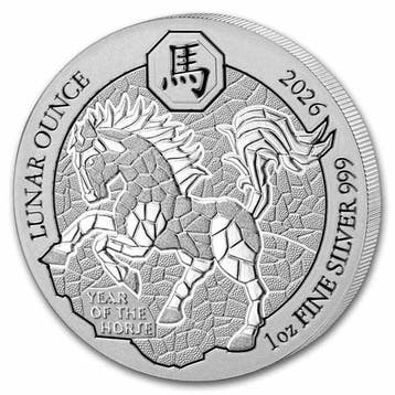 Rwanda / Ruanda Lunar Horse 1 oz 2026, Verzenden, Overige landen, Losse munt, Zilver
