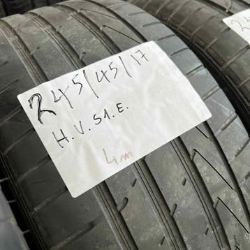2 x Hankook Ventus S1 Evo 245-45-17 Zomerbanden 4mm, Auto-onderdelen, 17 inch, Ophalen of Verzenden, Band(en), Personenwagen