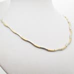 Bicolor gouden staafjes collier (Ketting), Ophalen of Verzenden, Gebruikt, Overige kleuren, Goud