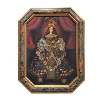 Escuela Virreinal Andina (XIX-XX) - Virgen del Rosario, Antiek en Kunst