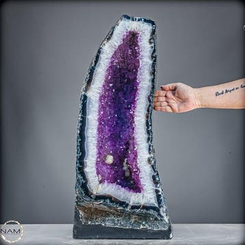 Prachtige amethistdruse met calciet – wonder van de natuur -, Antiek en Kunst