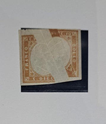 Italiaanse oude staten - Sardinië 1863 - 10 cent. bistro met, Gestempeld