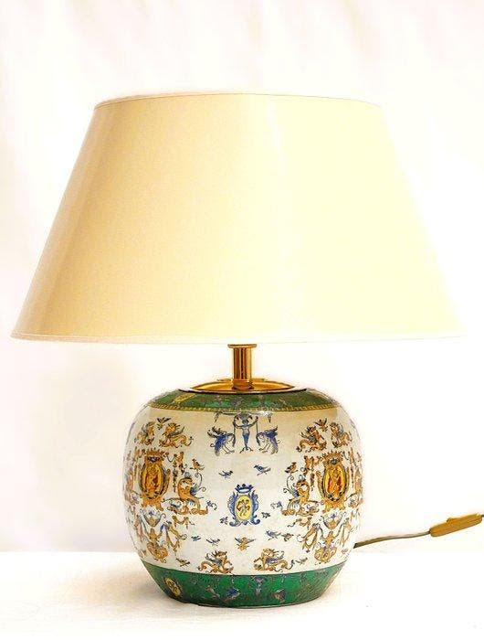 Lamp - Porselein, Messing - gemaakt in Duitsland, Antiek en Kunst, Kunst | Designobjecten