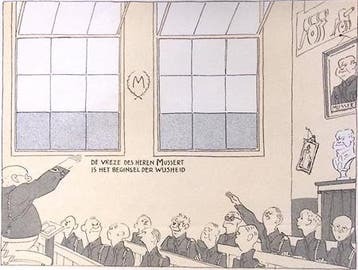 Mussert en de NSB in het onderwijs op spotprent (Lithos), Verzenden