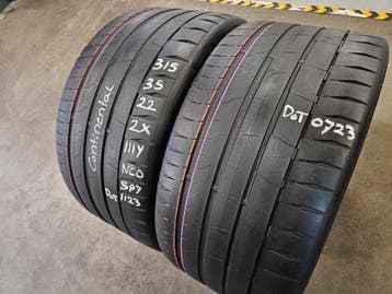 315/35/22 111Y CONTINENTAL SP7 ZOMERBANDEN 5,9MM PROFIEL 2X, Ophalen, Gebruikt, Overige maten, Band(en)