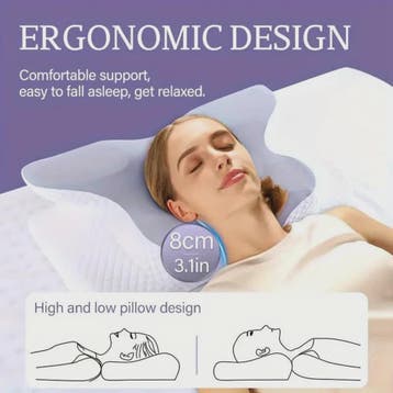 Ergonomisch Vlinder Kussen van Traagschuim voor Nekpijn Verl, Verzenden, Nieuw