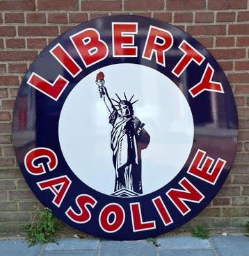 Liberty Gasoline Stalen Bord XL - Ø120cm, Ophalen, Gebruikt