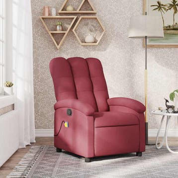 vidaXL Massagestoel in wijnrode stof, Verzenden, Nieuw