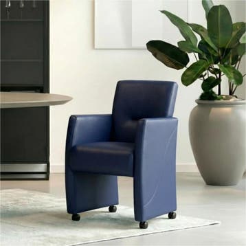 Leren eetkamerstoel Pleasure - Hermes Kobalt (blauw) - Met, Huis en Inrichting, Stoelen, Eigentijds, Modern, Blauw, Nieuw, Leer