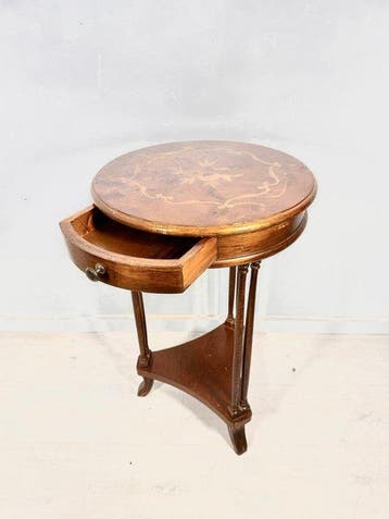 Bijzettafel - Franse Louis XVI-stijl ronde bijzettafel -, Antiek en Kunst