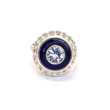 Zonder minimumprijs - Ring - 9 kt. Roségoud, Zilver Spinel -, Nieuw