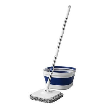 Nexxt Opvouwbare Spin Mop Set - Verstelbare Steel - Zwart, Verzenden