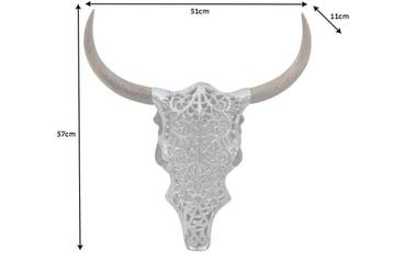 Extravagante wanddecoratie EXOTIC BULL 57cm zilveren, Ophalen of Verzenden, Nieuw