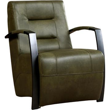 Set van 2 Leren fauteuils Magnificent - Granada Moss, Nieuw, Ophalen of Verzenden, 50 tot 75 cm, Leer