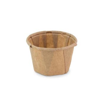 Sier Papieren Bakje Rond Bruin Ø4,4x2,7cm 200st., Verzenden, Nieuw
