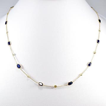 Ketting met hanger - 18 karaat Geel goud - 6.09ct. tw.