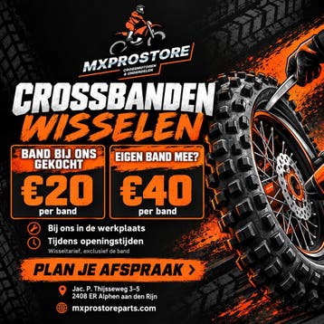 Crossbanden wisselen €20 / eigen band €40 | MXPro