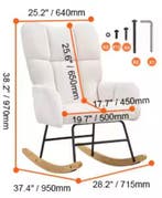 Ergonomische Schommelstoel Fluffy – Comfortabel Wit Design, Huis en Inrichting, Stoelen, Verzenden, Wit, Nieuw, Hout