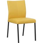 Leren eetkamerstoel Basic - Toledo Giallo (geel) - Poten, Huis en Inrichting, Stoelen, Ophalen of Verzenden, Nieuw, Leer, Modern