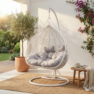 Eichstoel 2 pers | Met Frame | OP=OP, Huis en Inrichting, Stoelen, Kunststof, Twee, Wit, Nieuw