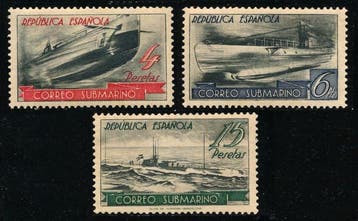Spanje 1938 - Onderzeese post - Catálogo Edifil - SH 781**, Postzegels en Munten, Postzegels | Europa | Spanje, Gestempeld