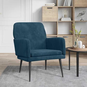 vidaXL Fauteuil 62x79x79 cm fluweel blauw, Huis en Inrichting, Fauteuils, Verzenden, Nieuw