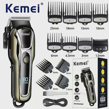 Professionele Draadloze Baard- en Haartrimmer Kemei KM-PG199, Verzenden, Nieuw