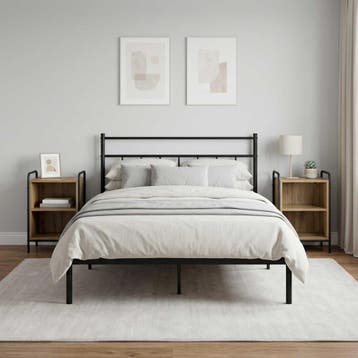 vidaXL Nachtkastje 2 st Artisanaal eiken 40 x 30 x 60 cm, Minder dan 45 cm, Verzenden, Nieuw, 55 tot 70 cm