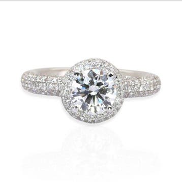 Ring - 18 karaat Witgoud - 1.62ct. tw. Diamant (Natuurlijk), Nieuw