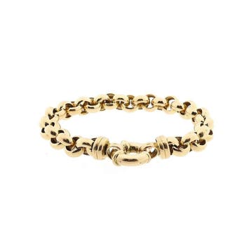 Gouden jasseron schakelarmband, Ophalen of Verzenden, Gebruikt, Goud, Goud