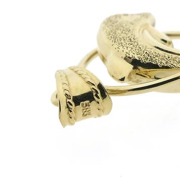 Gouden hanger van een dolfijn (Hanger of bedel), Sieraden, Tassen en Uiterlijk, Bedels, Ophalen of Verzenden, Gebruikt, Goud, Overige merken