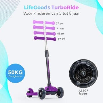 2dekans | LifeGoods TurboRide Kinderstep - Step 5-8 Jaar - 3, Ophalen of Verzenden, Zo goed als nieuw