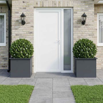 vidaXL Plantenbak met led 2 st Antraciet 50 x 60 x 48 cm, Verzenden, Nieuw, Metaal, 60 tot 100 cm