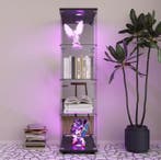 Glazen Vitrinekast met LED en Slot – 1 Deur, 4 Niveaus, Verzenden, Nieuw