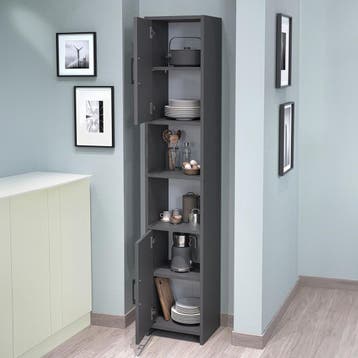 Kolomkast Rautrina 180x35x30 cm antraciet [en.casa], Huis en Inrichting, Kasten | Wandmeubels, Verzenden, Nieuw