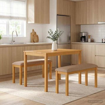 vidaXL Eetbank 95 x 32 x 45 cm Massief Eikenhout Grijs, Verzenden, Nieuw