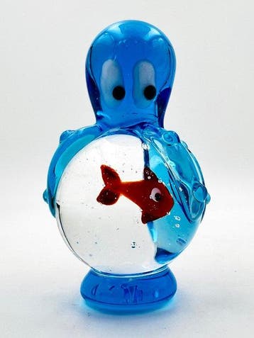 Guidotti - sculptuur, Polipo posato su una boccia - 5.5 cm -