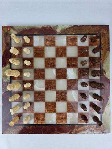 Schaakspel - Marmer , Onyx .